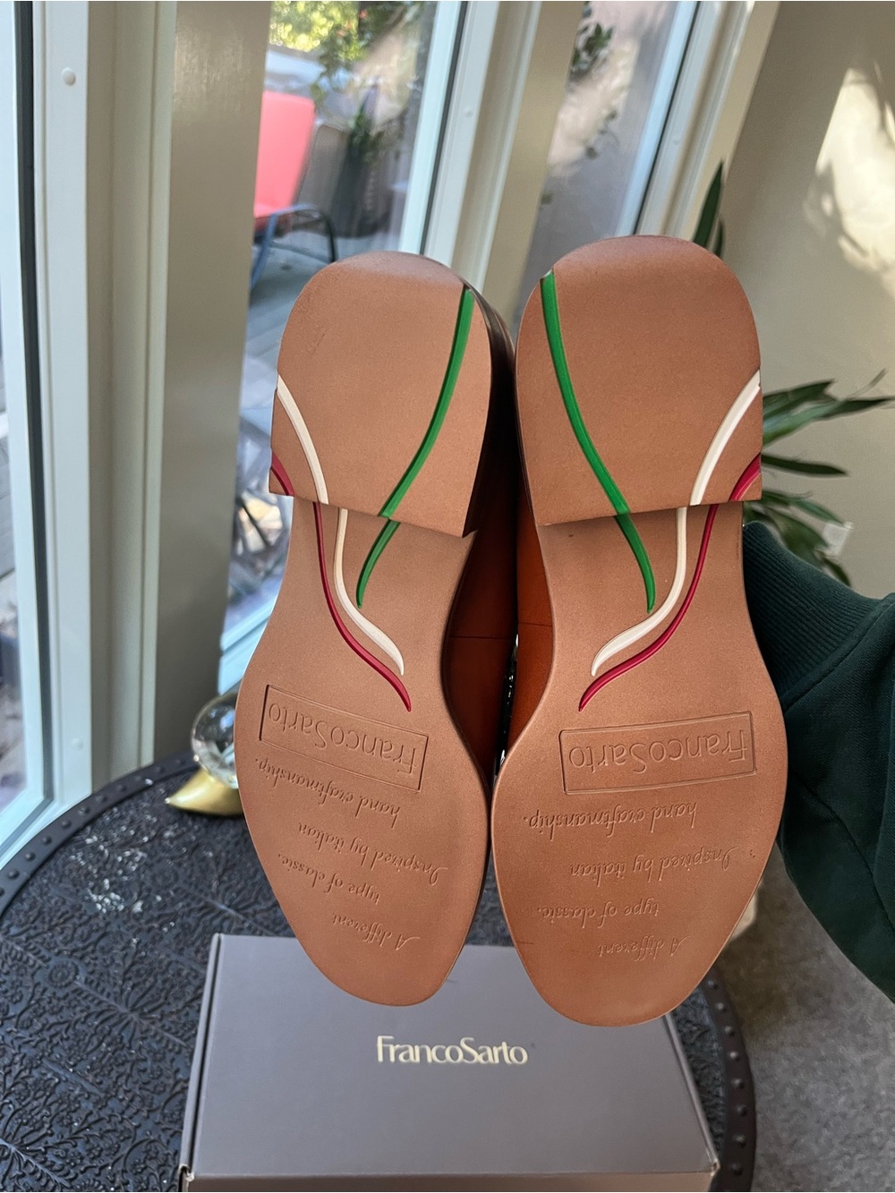 FRANCO SARTO EDITH 2 PENNY LOAFERS IN BISCUIT BROWN FAUX LEATHER 9.5 - Picture 12 of 12
